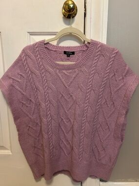Colette Lavender Cable-Knit Crewneck Sweater